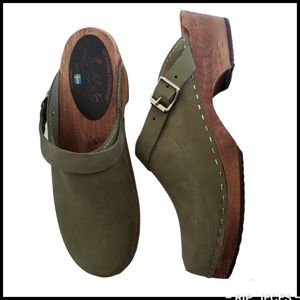 Lotta from stockholm olive green chunky clogs